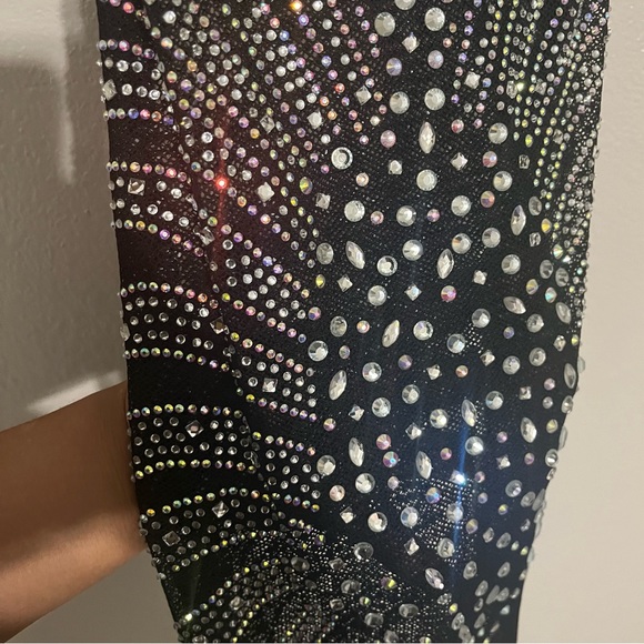 Banjul Black Iridescent Rhinestone Cocktail Dress Size Medium - Picture 5 of 6